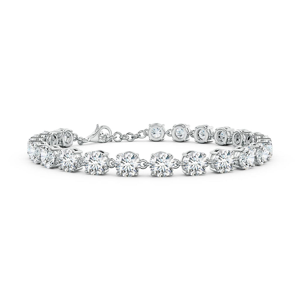 14K Gold Oval Lab Diamond Ruby Tennis Link Bracelet 7 Inch