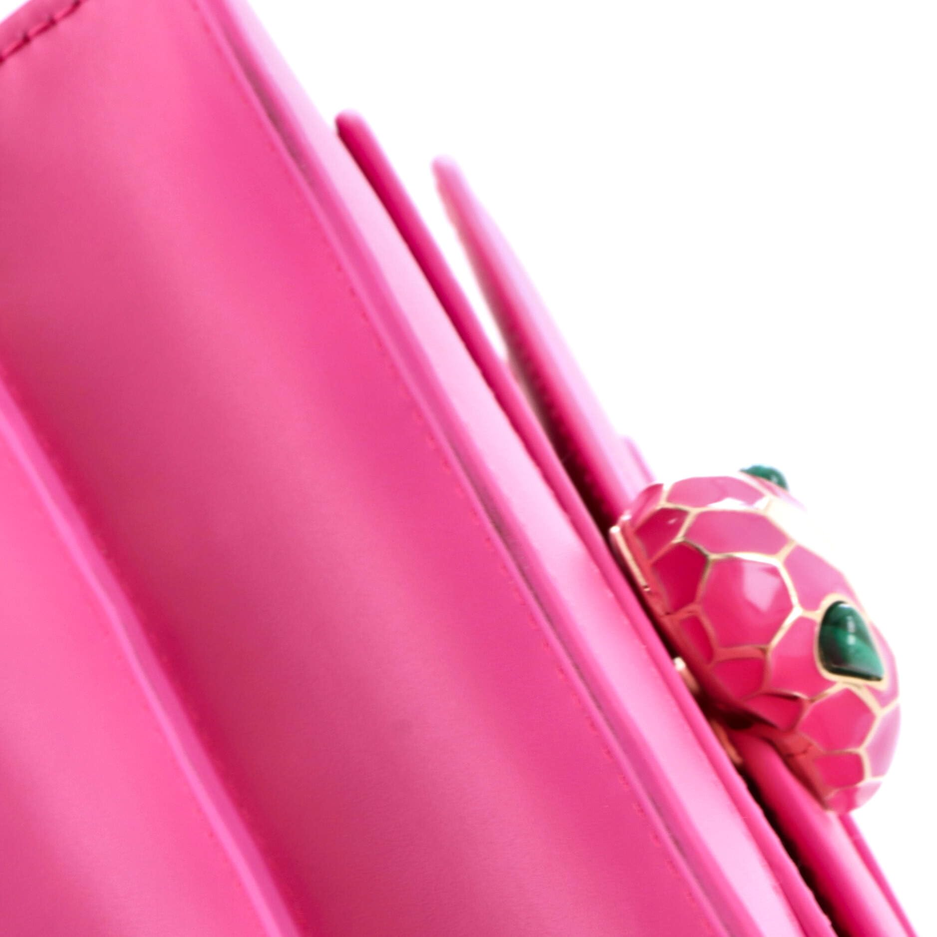 Pre Loved Serpenti Forever Mini Shoulder Bag Pink Leather