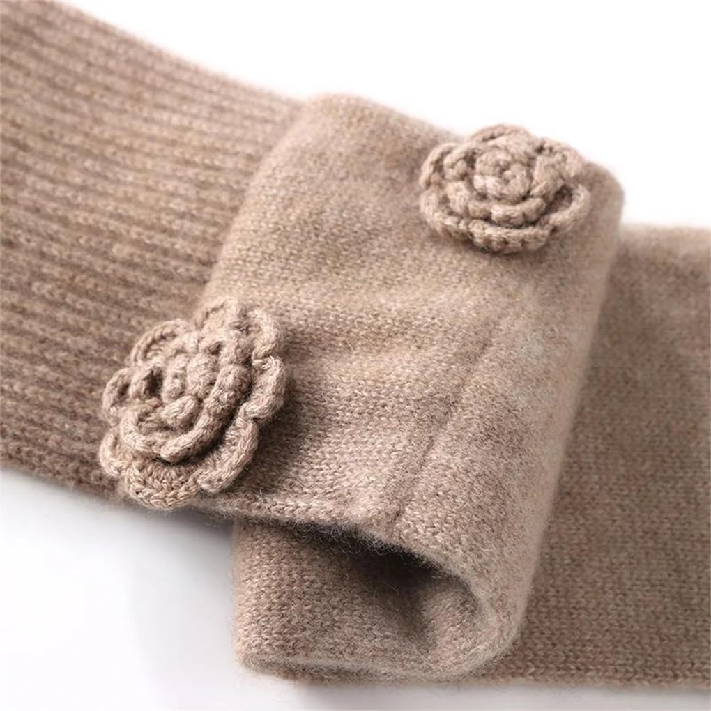 Women Floral Hook Knit Cashmere Shawl Neck Wrap