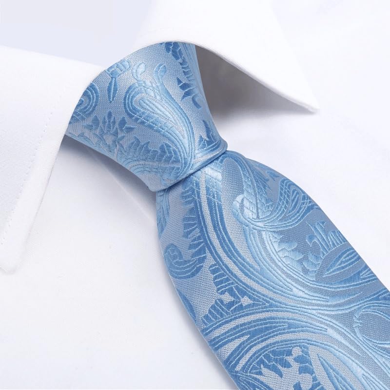 Men Silk Tie Set Bow Tie Necktie Pocket Square Cufflinks