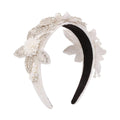 Floral Beaded Fringe Headband Handmade Rice Bead Hair Accessory