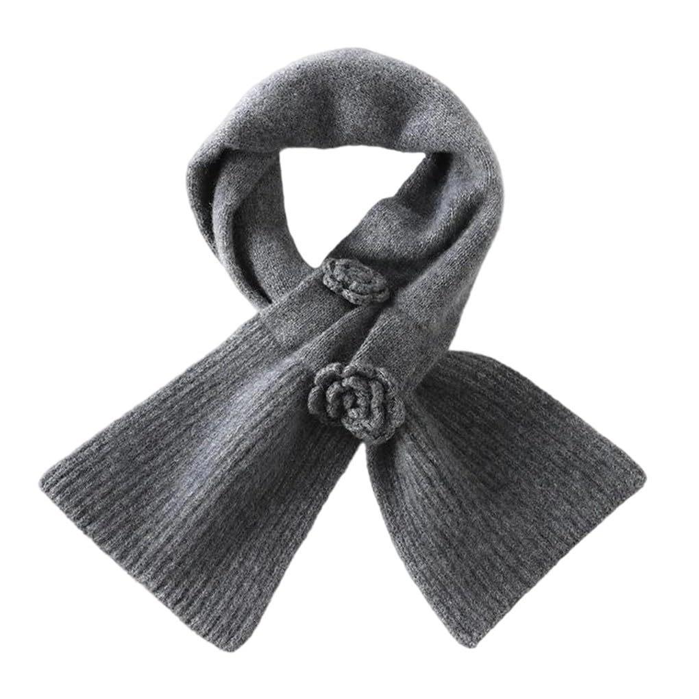 Women Floral Hook Knit Cashmere Shawl Neck Wrap
