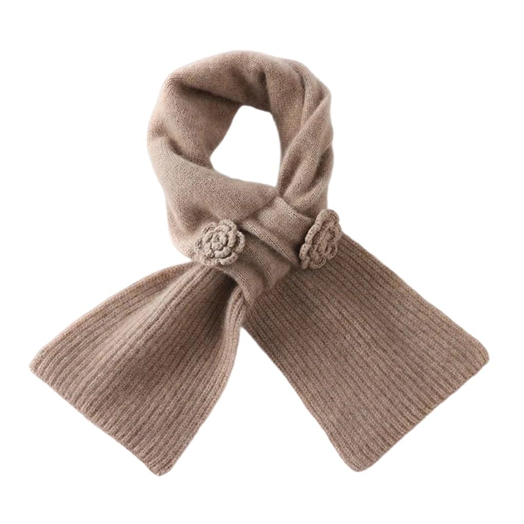 Women Floral Hook Knit Cashmere Shawl Neck Wrap
