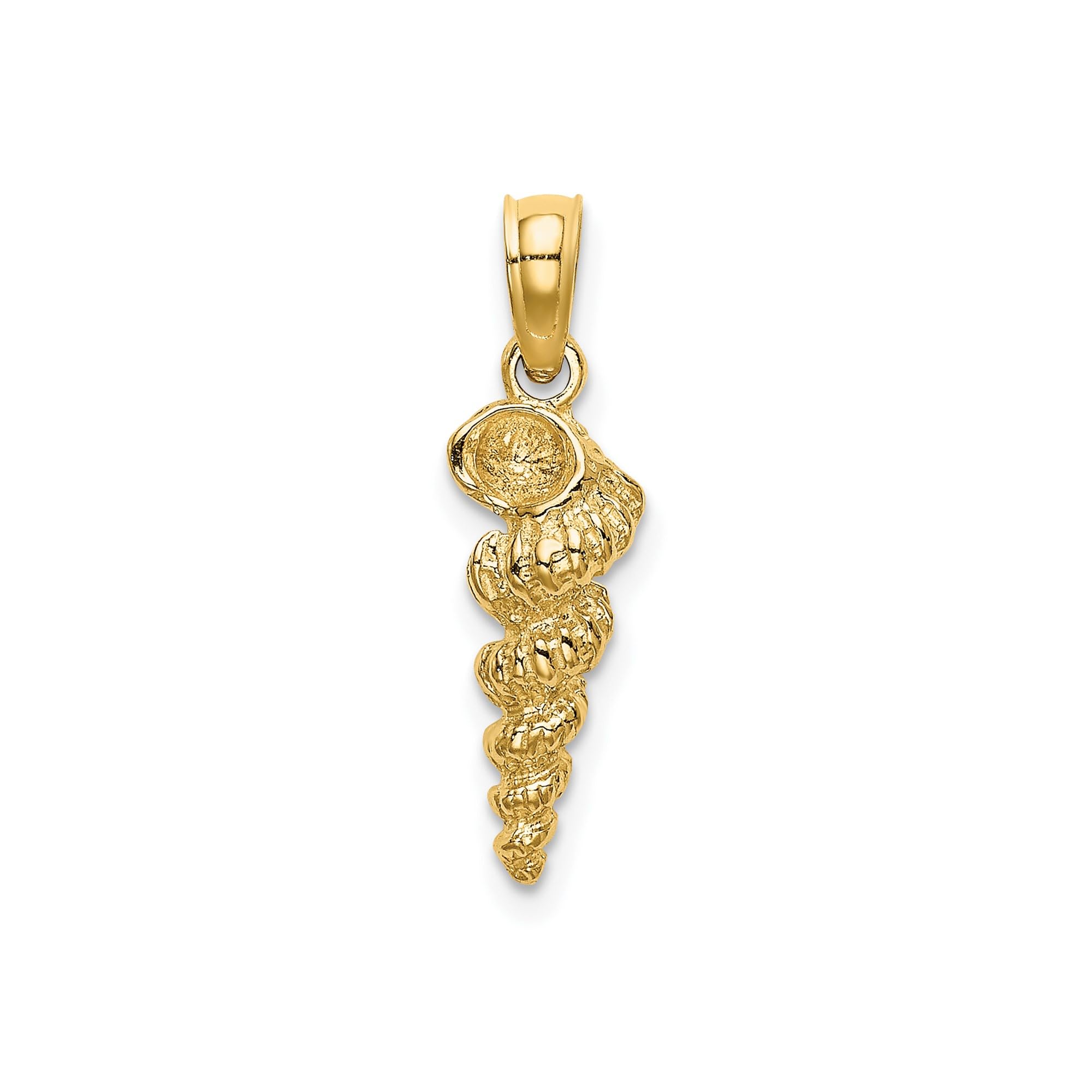 14K Yellow Gold Seashell Pendant Necklace Ocean Inspired Coastal Jewelry