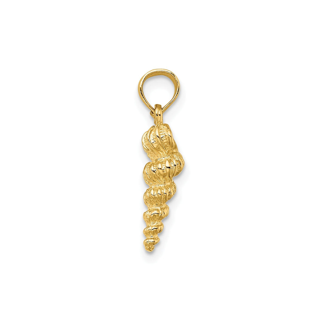 14K Yellow Gold Seashell Pendant Necklace Ocean Inspired Coastal Jewelry