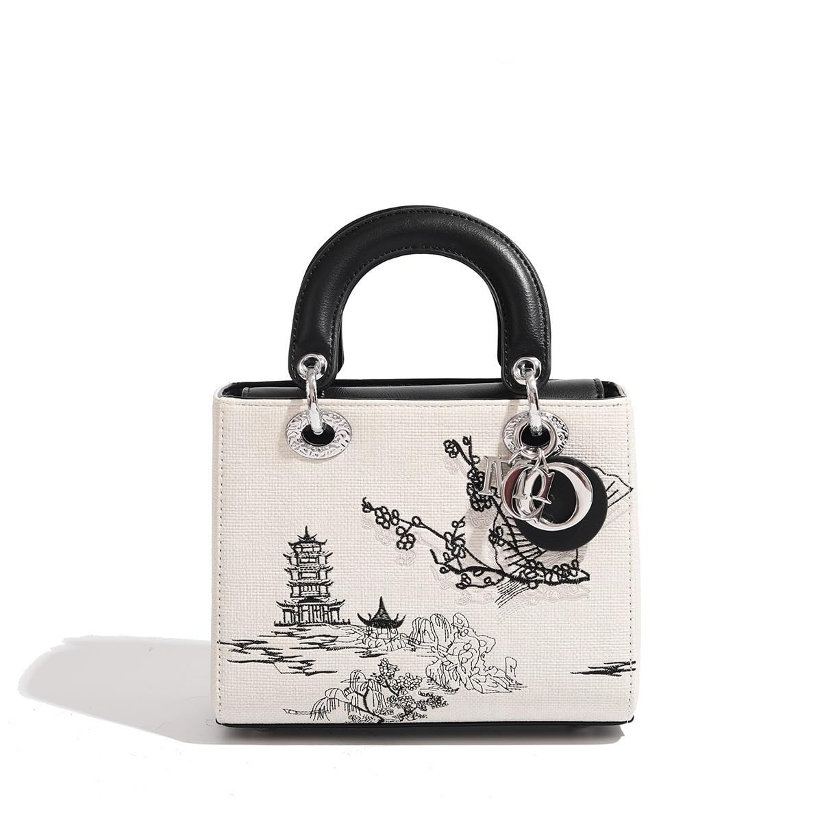 Chinese Style Womens Shoulder Bag Elegant Textured Designer Handbag