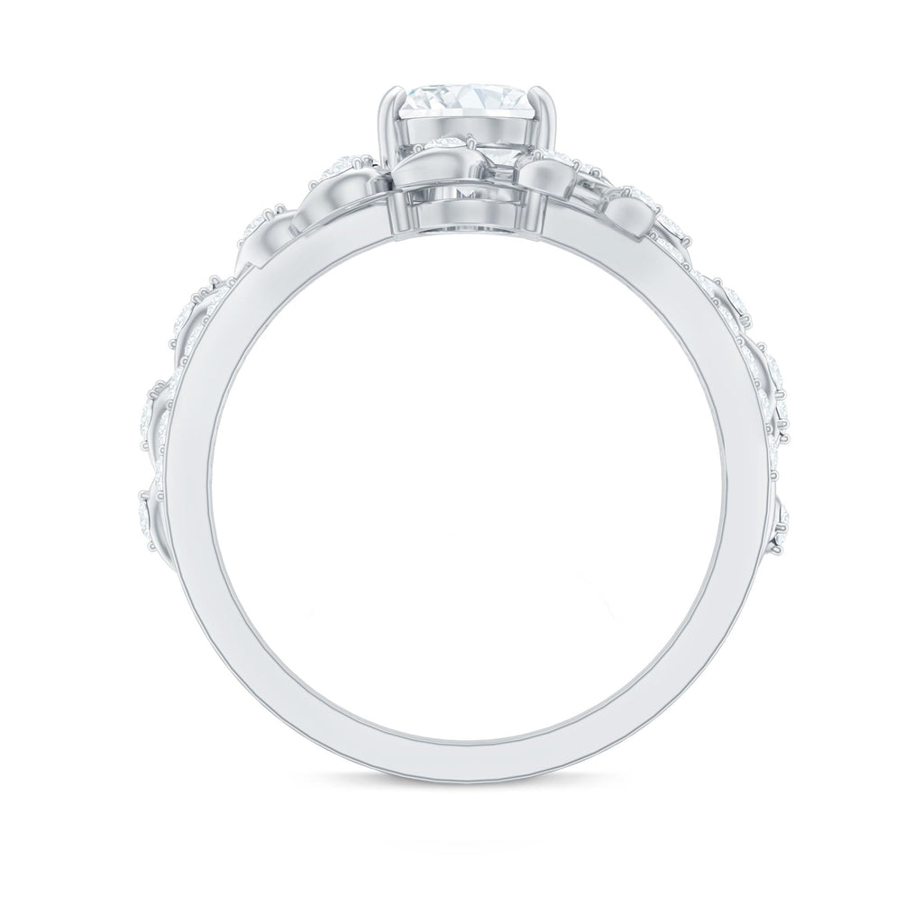 1.5 Carat Lab Grown Oval Diamond Engagement Ring EF VS Women