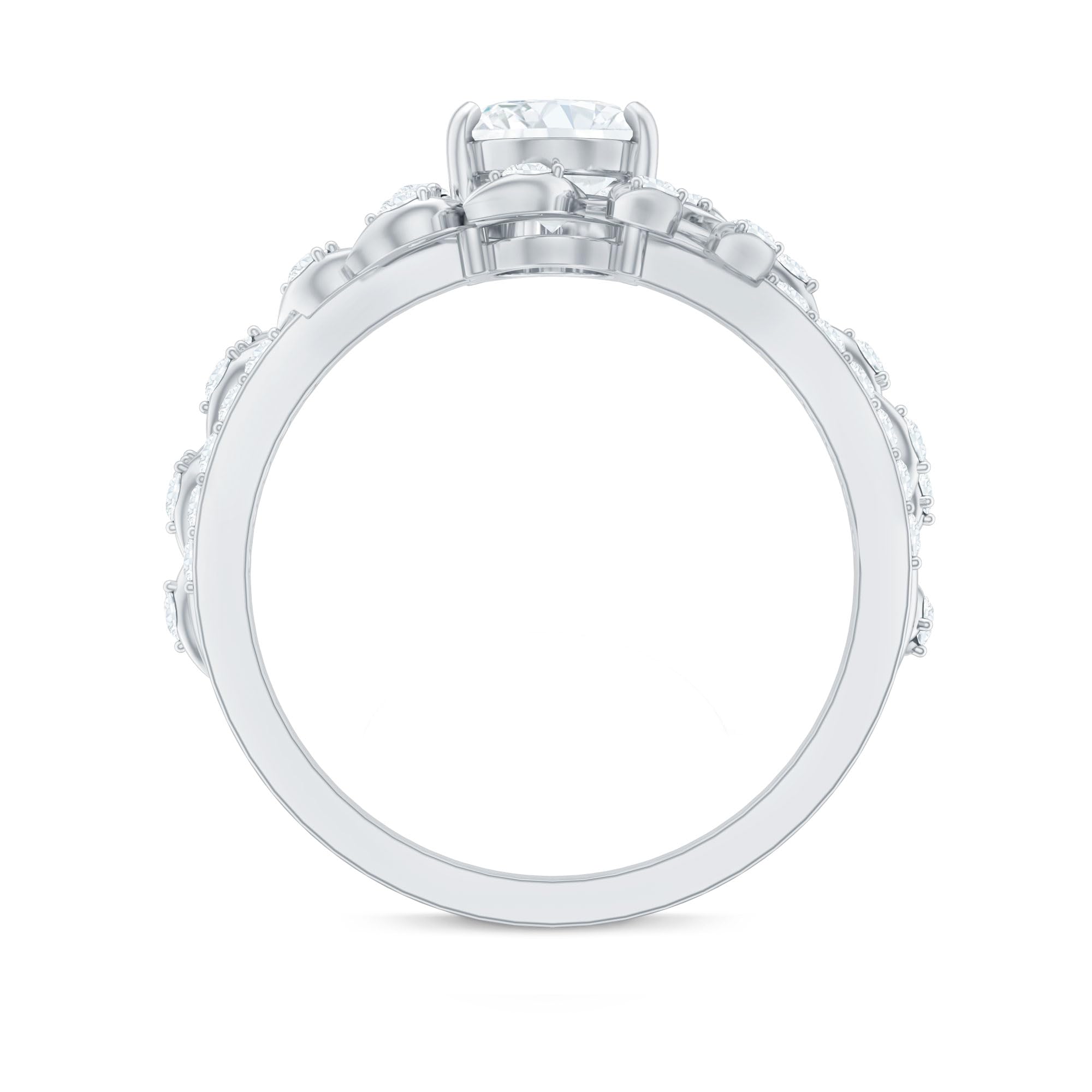 1.5 Carat Lab Grown Oval Diamond Engagement Ring EF VS Women