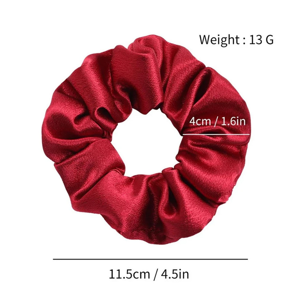 Solid Satin Scrunchies Silk Hair Bands Ponytail Holders Women