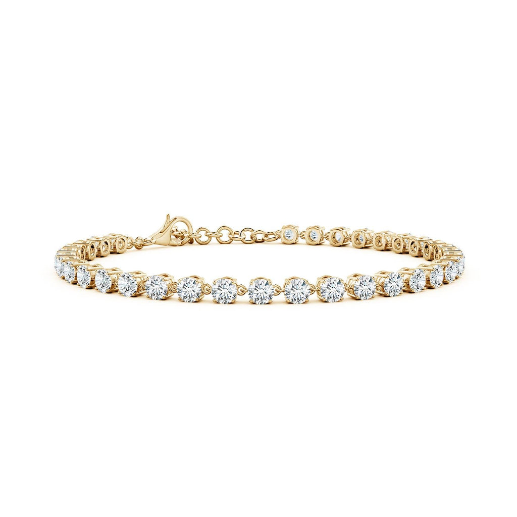 14K Gold Oval Lab Diamond Ruby Tennis Link Bracelet 7 Inch