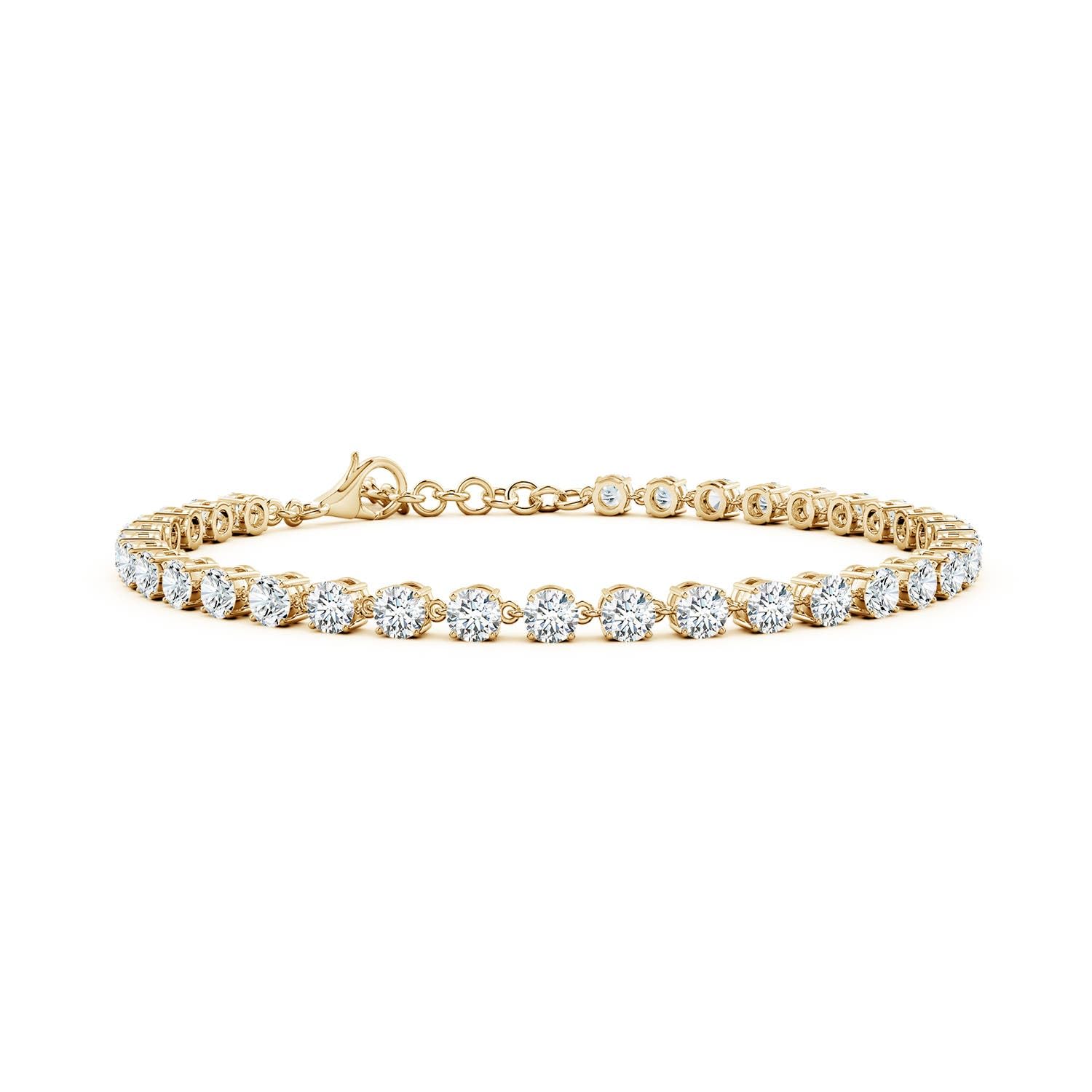 14K Gold Oval Lab Diamond Ruby Tennis Link Bracelet 7 Inch