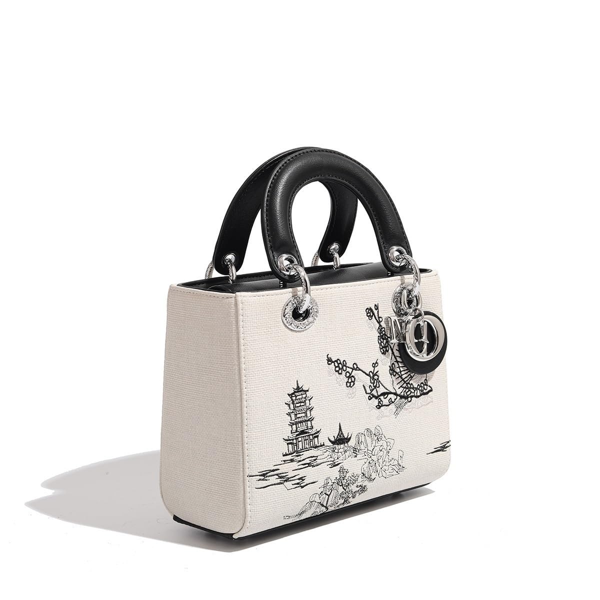 Chinese Style Womens Shoulder Bag Elegant Textured Designer Handbag