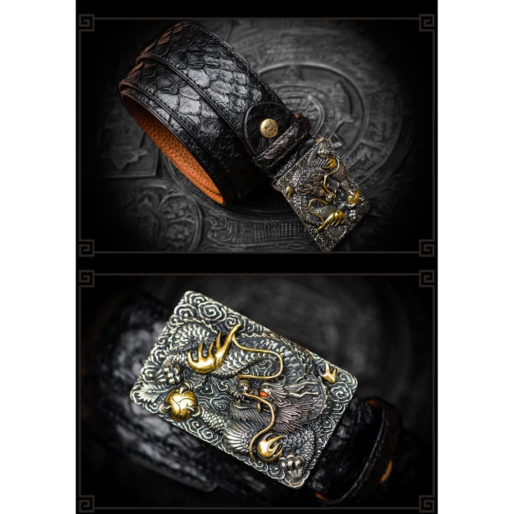 Men Handmade Leather Copper Buckle Vintage Casual Belt