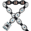 Turquoise Hammered Silver Concho Belt Western Waist