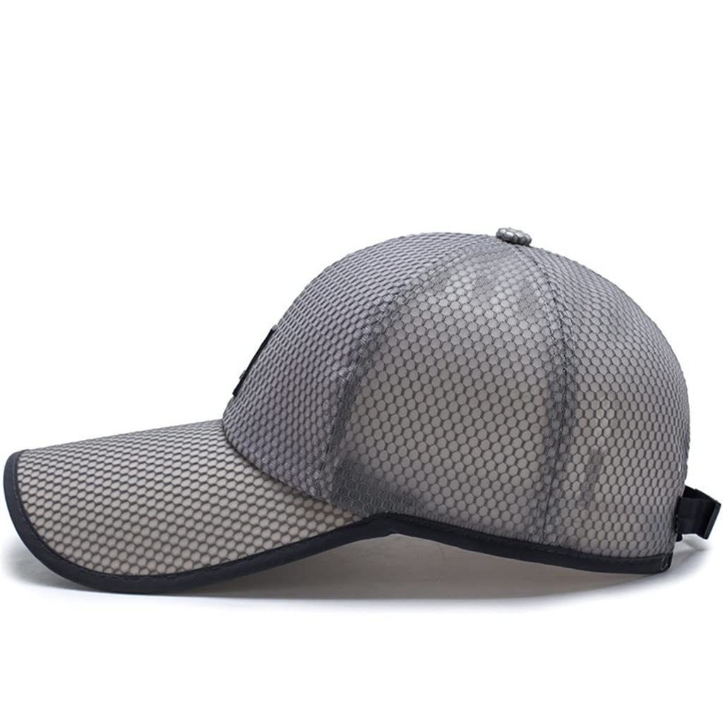 Men Long Brim Leather Patch Sun Visor Baseball Cap