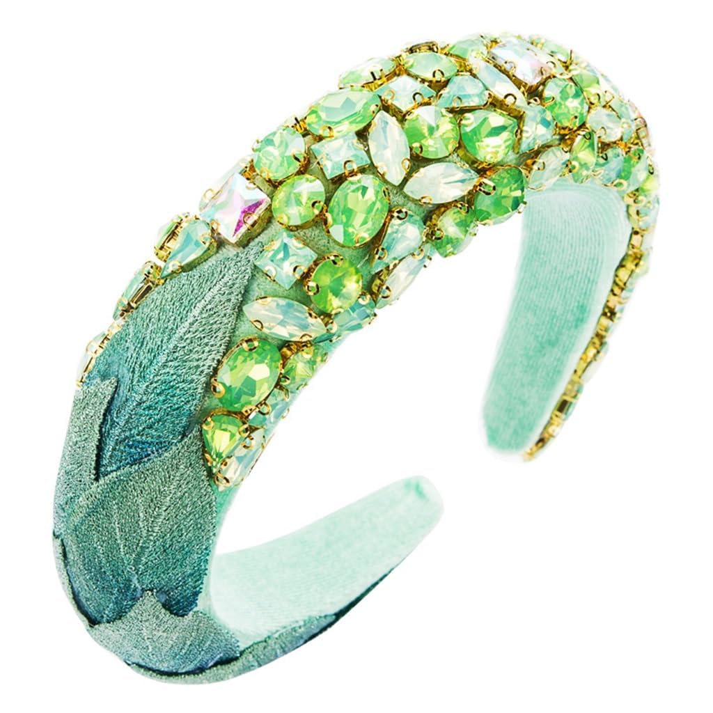 Multicolor Crystal Beaded Headband Fabric Base Hair Accessory