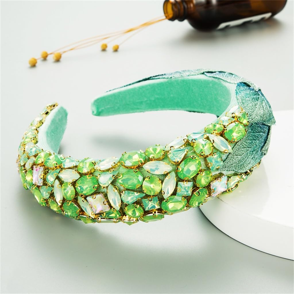 Multicolor Crystal Beaded Headband Fabric Base Hair Accessory