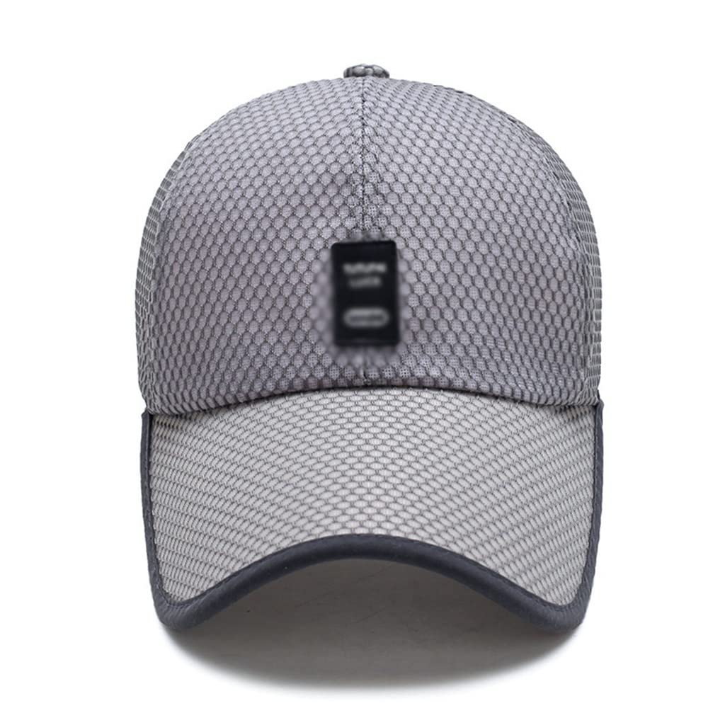 Men Long Brim Leather Patch Sun Visor Baseball Cap