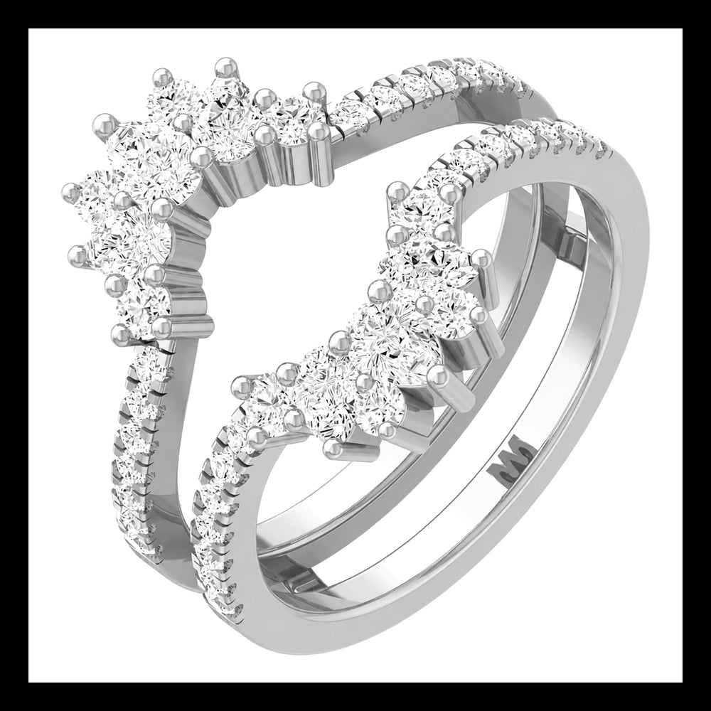 Lab Grown Diamond Enhancer Wedding Band 3/4 Carat DF VS1 Gold Silver