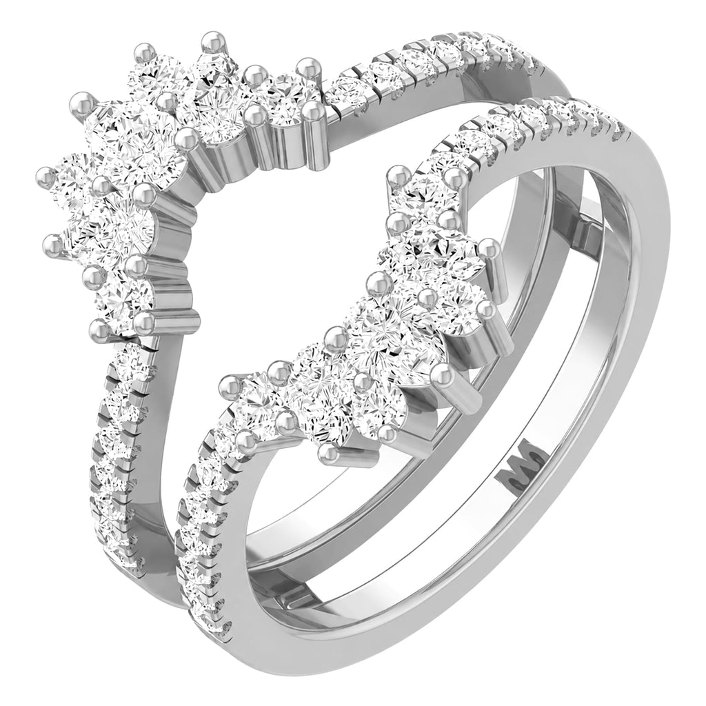 Lab Grown Diamond Enhancer Wedding Band 3/4 Carat DF VS1 Gold Silver