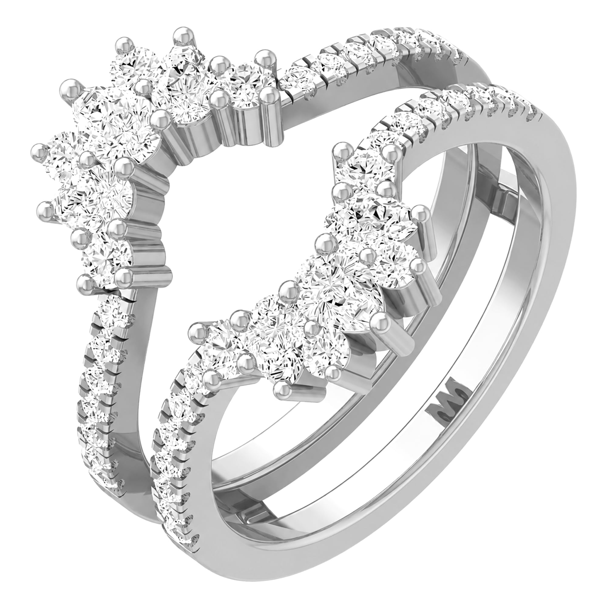 Lab Grown Diamond Enhancer Wedding Band 3/4 Carat DF VS1 Gold Silver