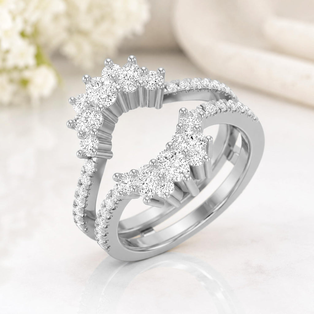 Lab Grown Diamond Enhancer Wedding Band 3/4 Carat DF VS1 Gold Silver