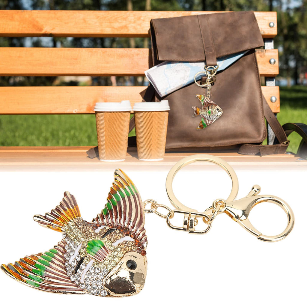 Rhinestone Tropical Fish Keychain Charm Backpack Bag Accessory