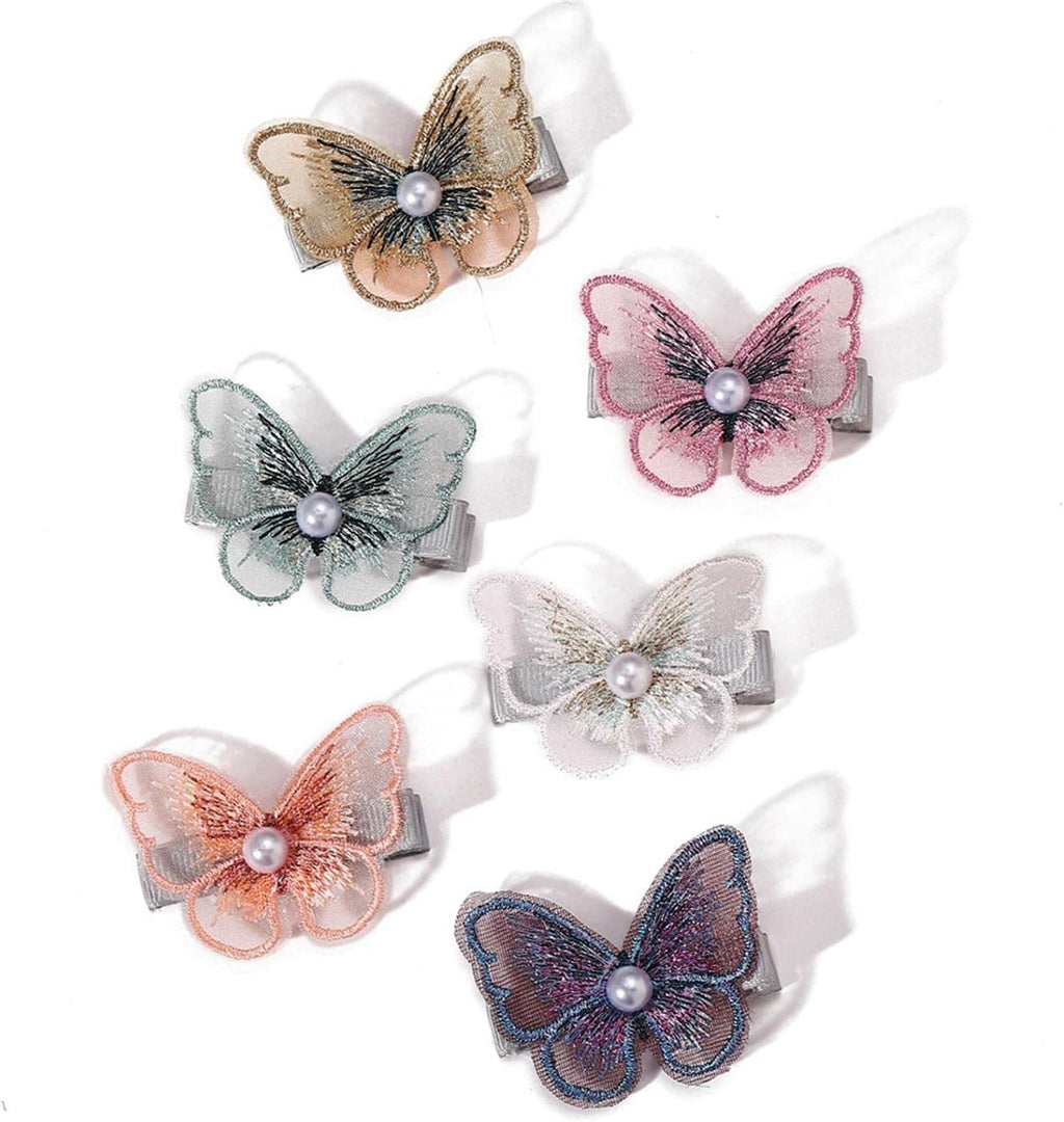 Butterfly Chiffon Hair Clips Beaded Hair Pins Hair Accessories Girls Kids