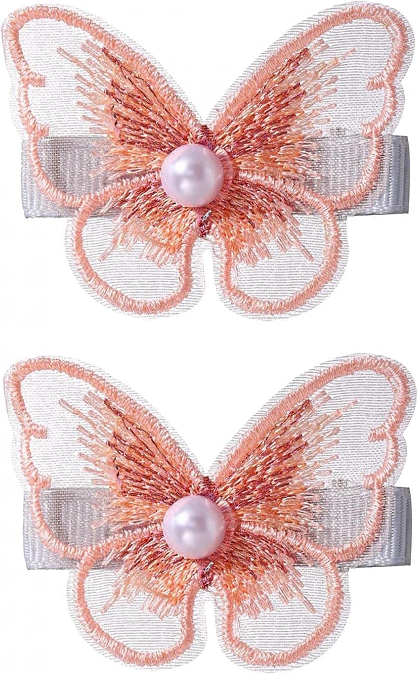 Butterfly Chiffon Hair Clips Beaded Hair Pins Hair Accessories Girls Kids