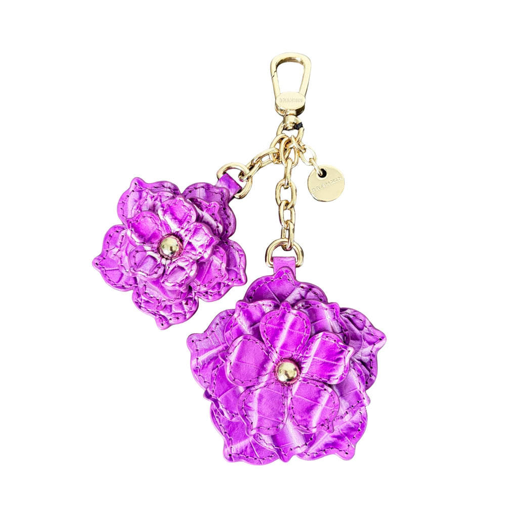 Floral Duo Bag Charm Keychain Decorative Bag Accessory