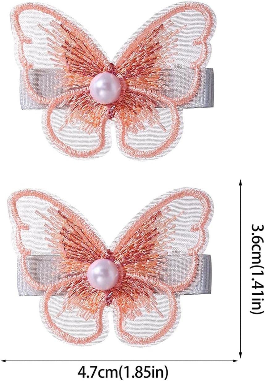 Butterfly Chiffon Hair Clips Beaded Hair Pins Hair Accessories Girls Kids