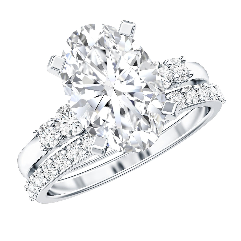 3 Carat Oval Lab Diamond Bridal Set E VS1 IGI