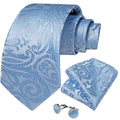 Men Silk Tie Set Bow Tie Necktie Pocket Square Cufflinks