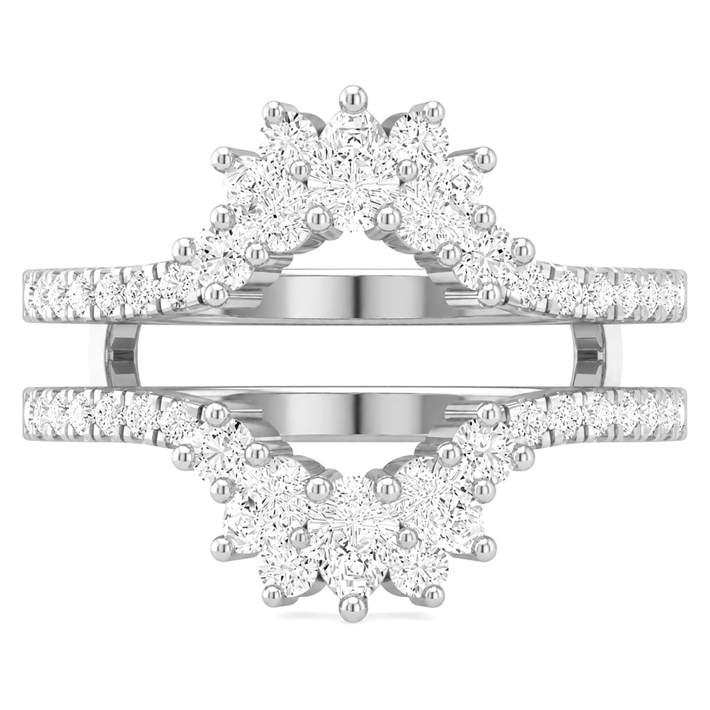 Lab Grown Diamond Enhancer Wedding Band 3/4 Carat DF VS1 Gold Silver