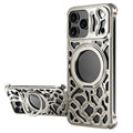 Metal iPhone 17 Case Aluminum Heat Dissipation Magnetic Ring Shockproof Cover
