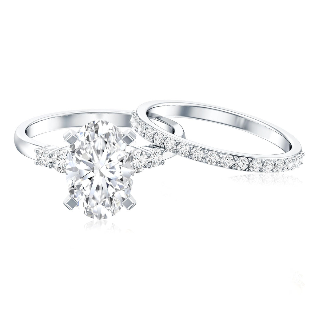 3 Carat Oval Lab Diamond Bridal Set E VS1 IGI