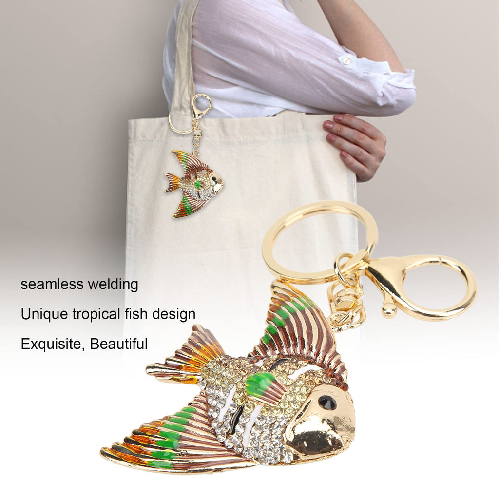 Rhinestone Tropical Fish Keychain Charm Backpack Bag Accessory