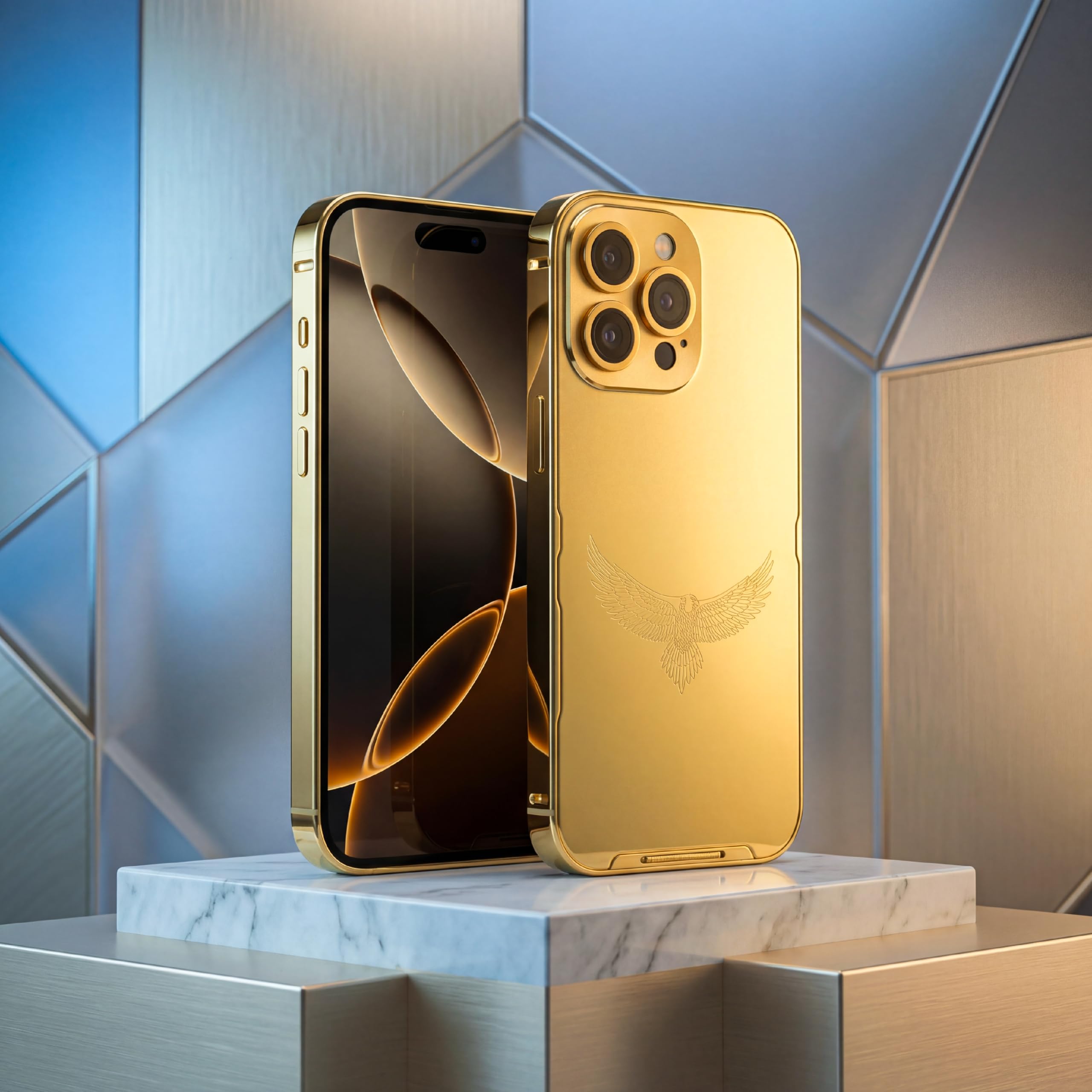 24K Gold Plated iPhone 16 Pro Max Case – Luxury Metal Protective Cover