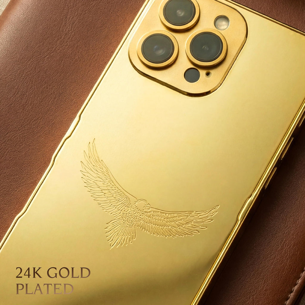 24K Gold Plated iPhone 16 Pro Max Case – Luxury Metal Protective Cover