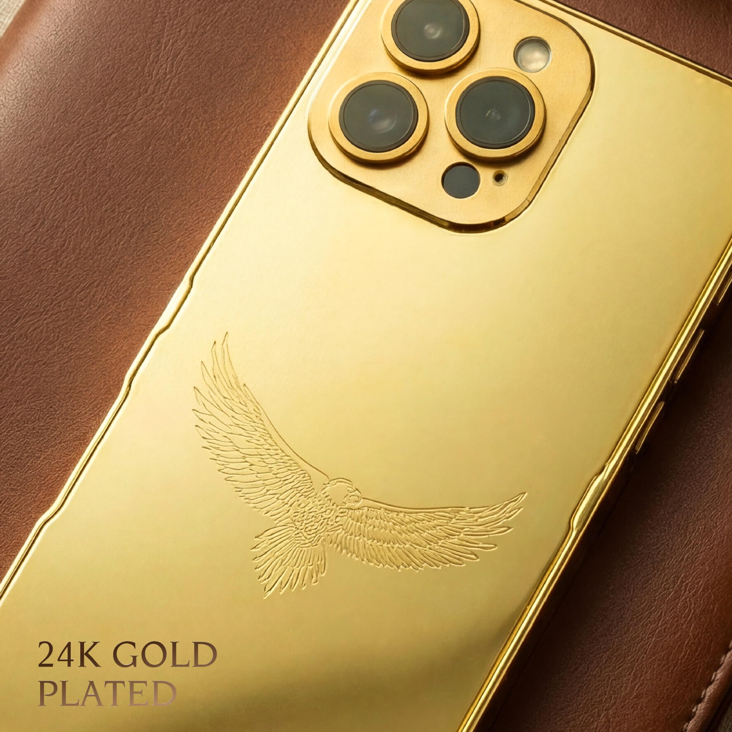 24K Gold Plated iPhone 16 Pro Max Case – Luxury Metal Protective Cover