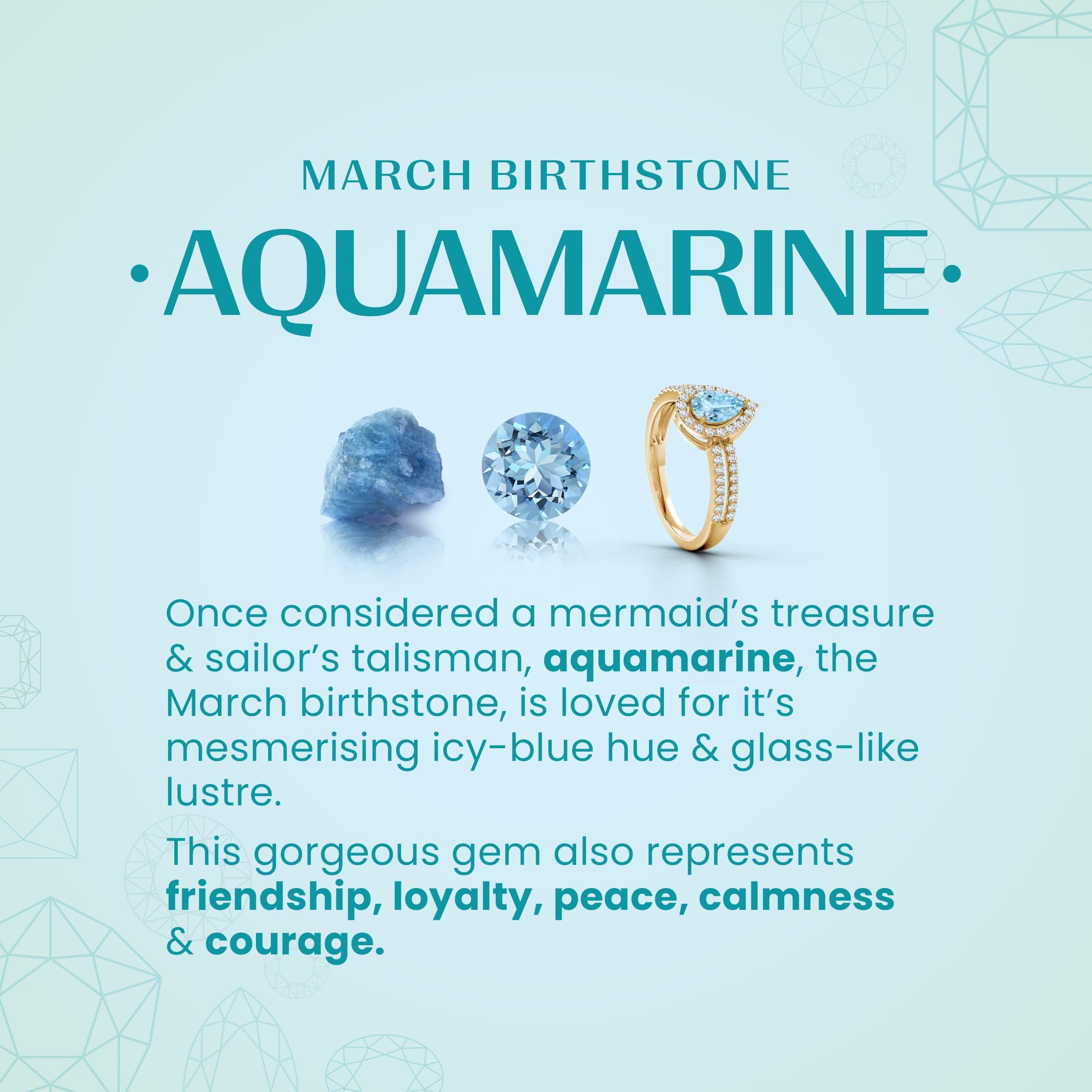 14K Gold Aquamarine Twisted Split Shank Ring