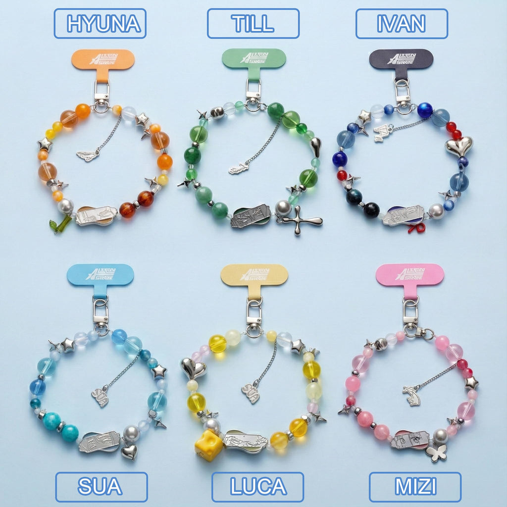 Anime Rabbit Beaded Phone Charm Wrist Strap Bracelet Wristlet