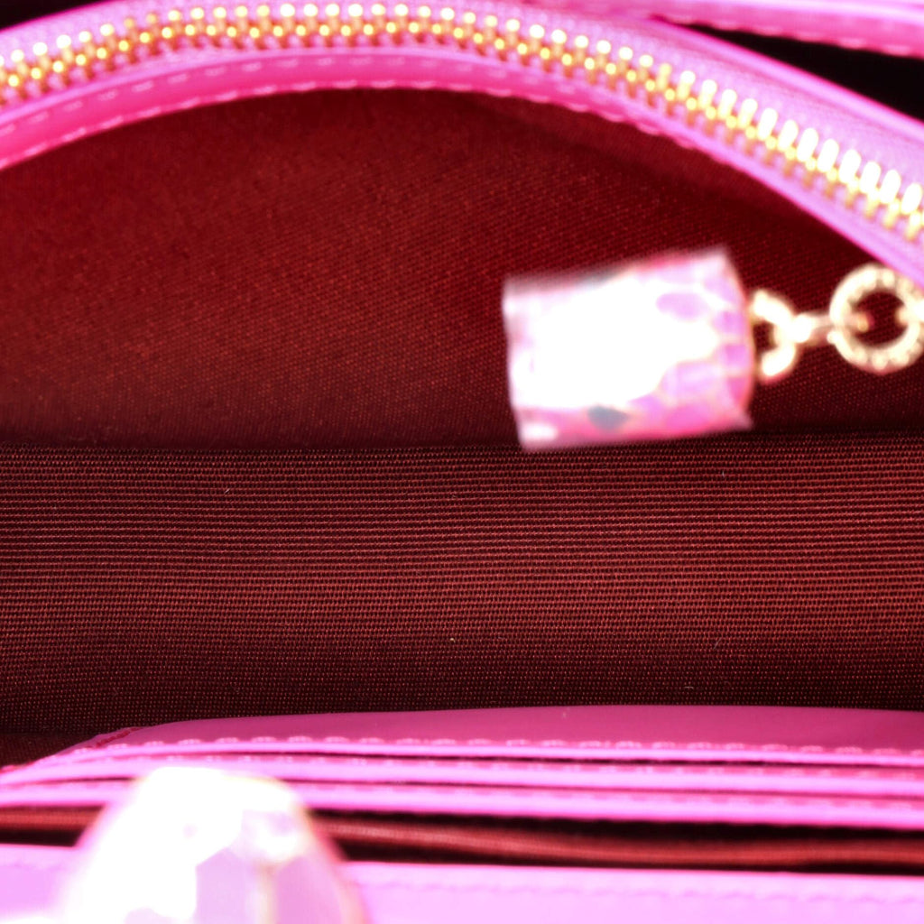 Pre Loved Serpenti Forever Mini Shoulder Bag Pink Leather