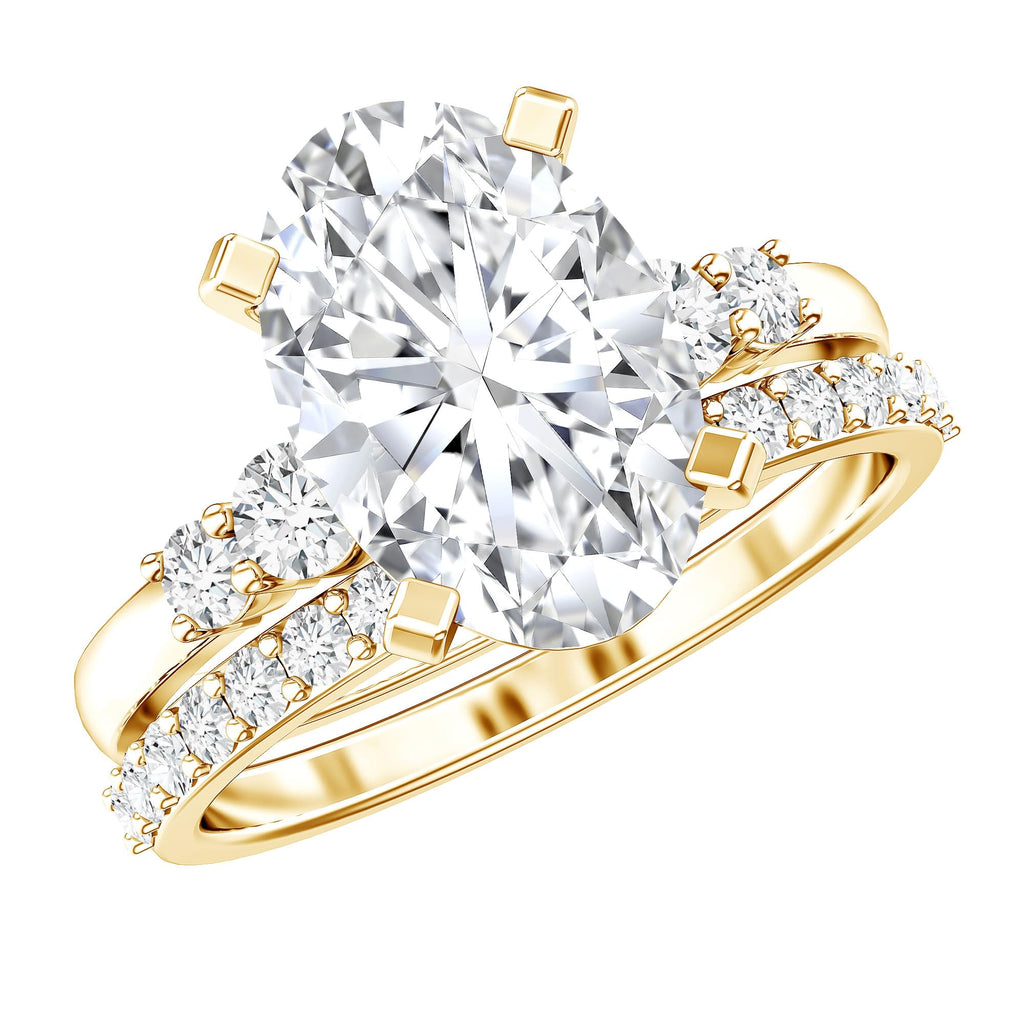 3 Carat Oval Lab Diamond Bridal Set E VS1 IGI