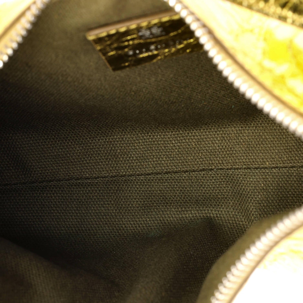 Pre Loved Metallic Leather Mini Shoulder Bag Gold