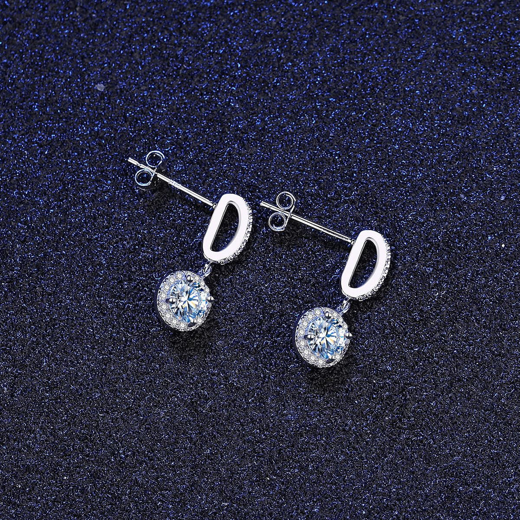 14K Gold 1ct VVS1 D Color Lab Diamond Drop Earrings
